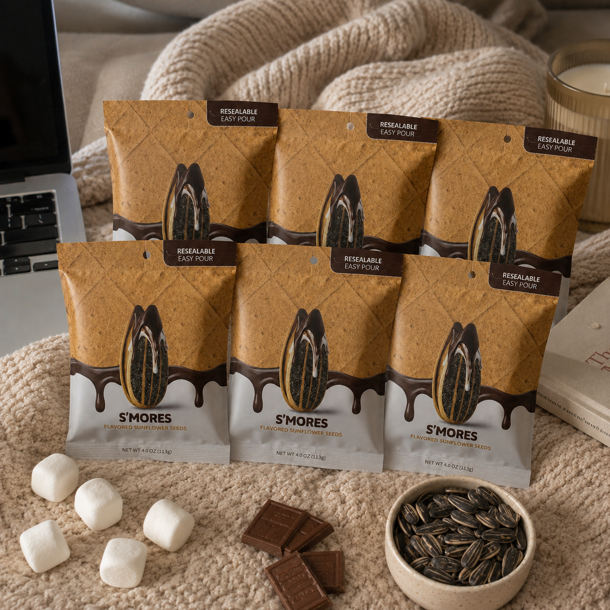 Sunflower Garden Seeds With 6 Resealable 4oz Bags