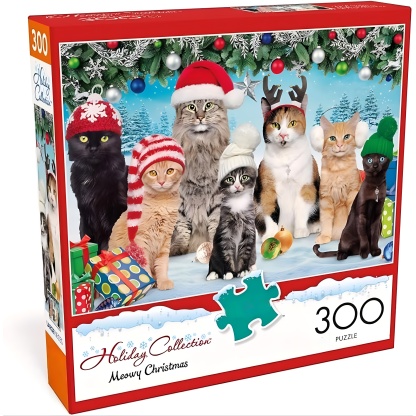 Meowy Christmas 300 Piece Holiday Jigsaw Puzzle