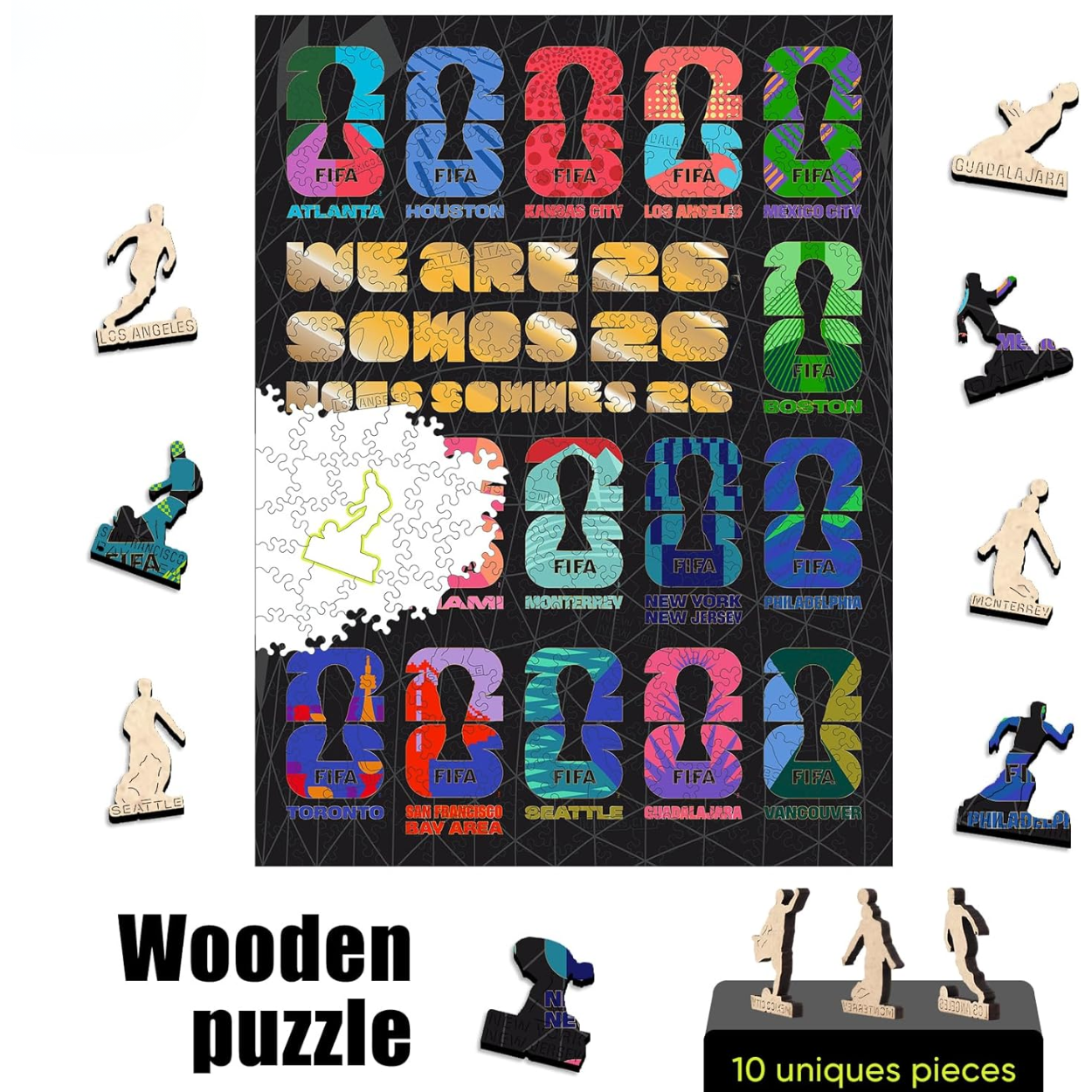 Pack Of 300 FIFA 2026 Trophy Series Wooden Puzzle