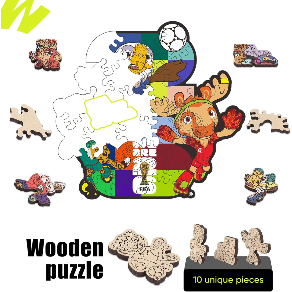 FIFA World Cup 2026 Zayu Clutch Maple Wooden Pocket Puzzle 26 Pieces Set