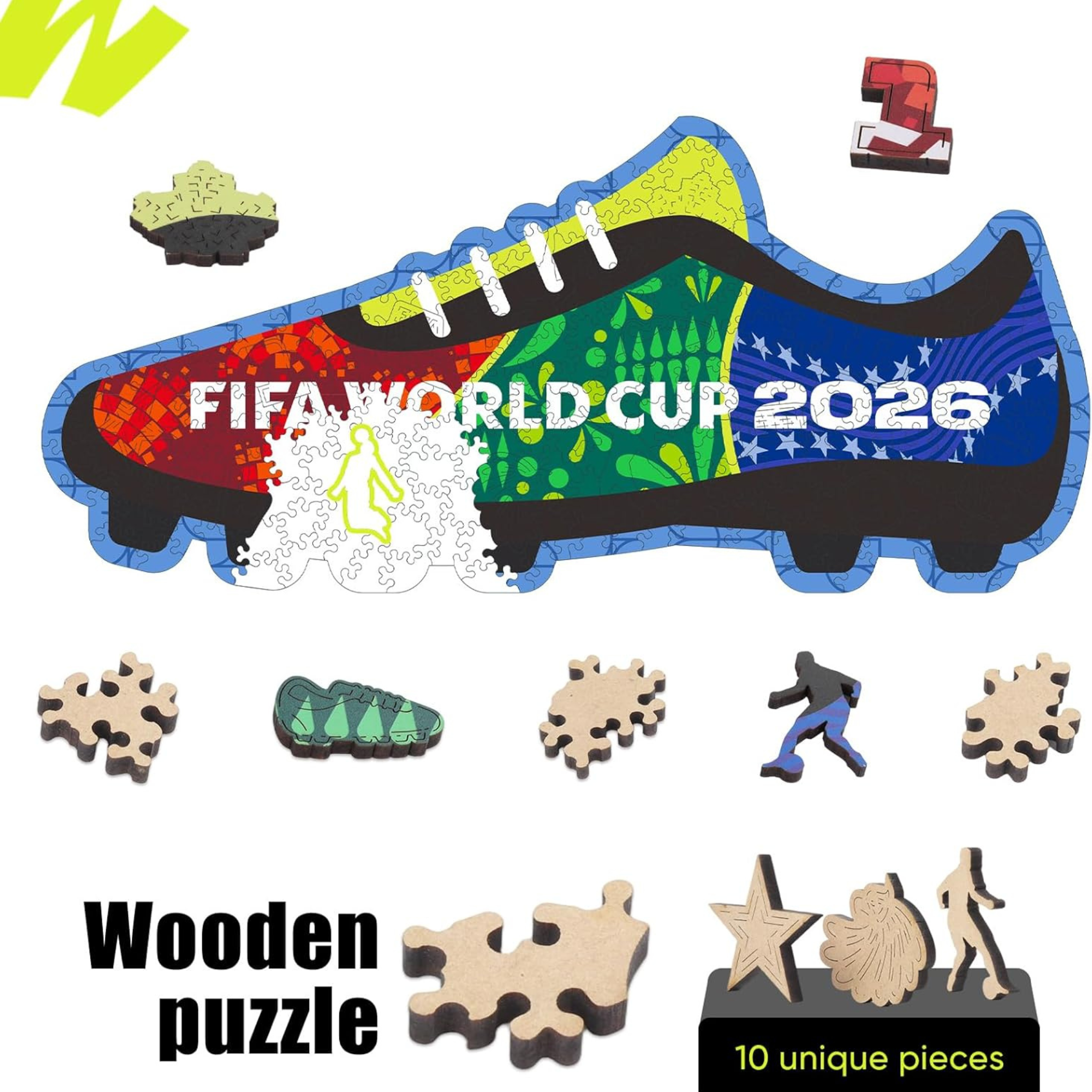 FWC 26 Boot 200 Pieces FIFA World Cup 2026 Wooden Puzzles