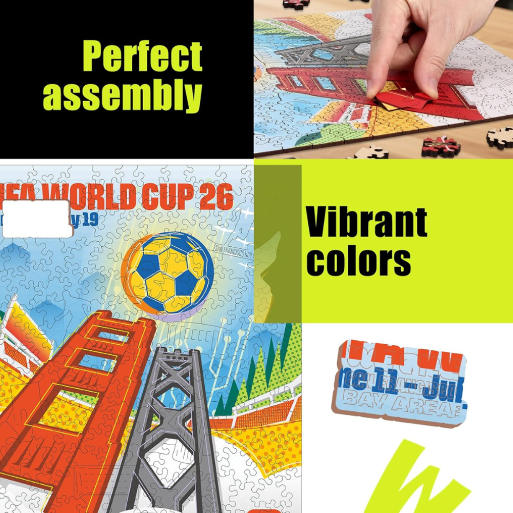 200 Pieces Of FIFA World Cup 2026 San Francisco City Themed Wooden Puzzle 