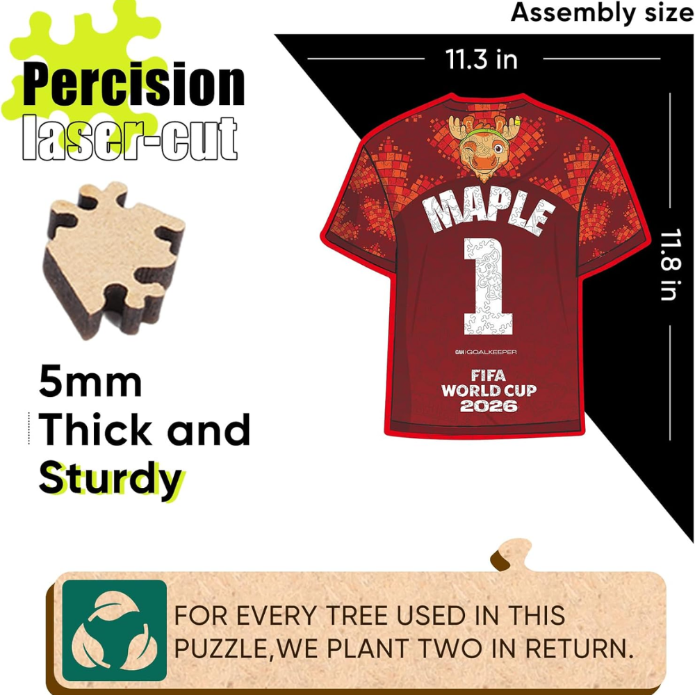Pack Of 200 Fifa World Cup 2026 Maple Wooden Puzzle For Adults