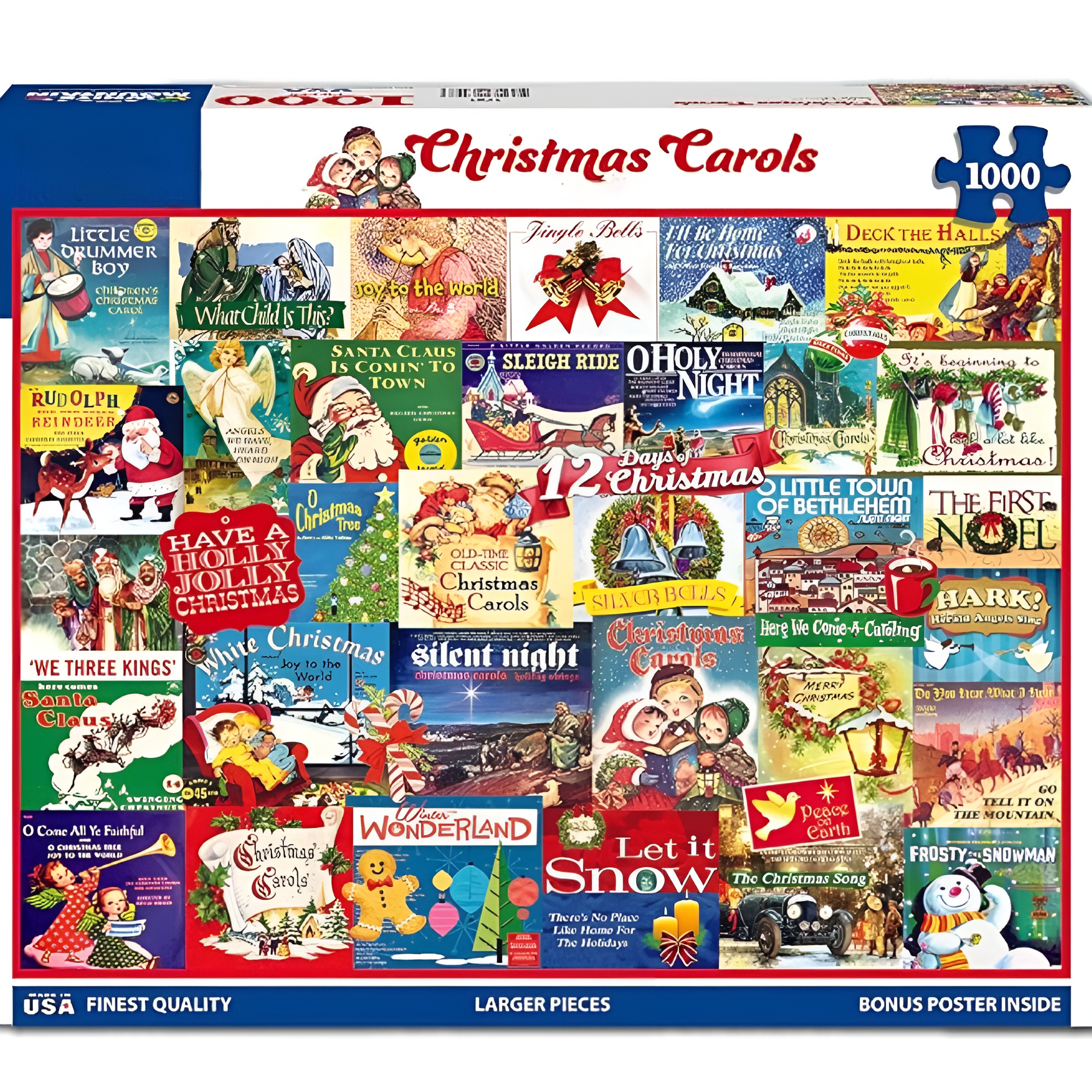 1000 Piece Jigsaw Puzzle Winter Christmas Holiday Puzzles for Adults and Kids