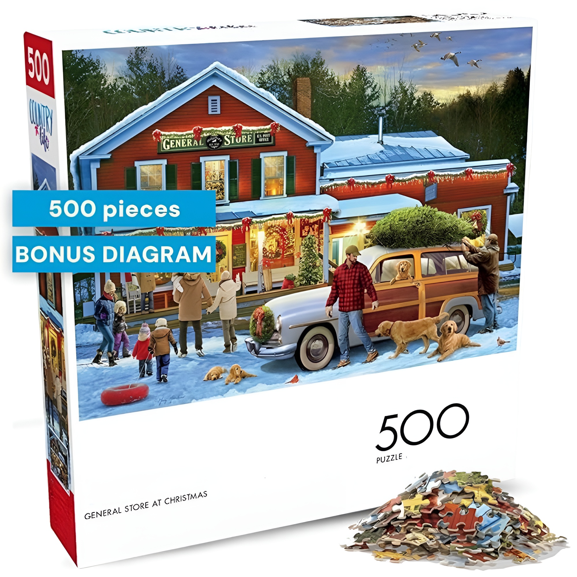General Store at Christmas 500 Piece Holiday Jigsaw Puzzle