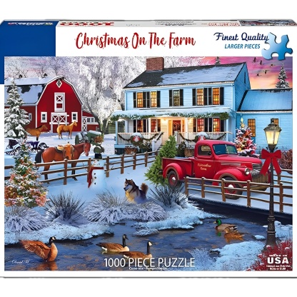 Christmas On The Farm 1000 Piece Jigsaw Puzzle Winter Christmas Holiday Puzzles for Adults