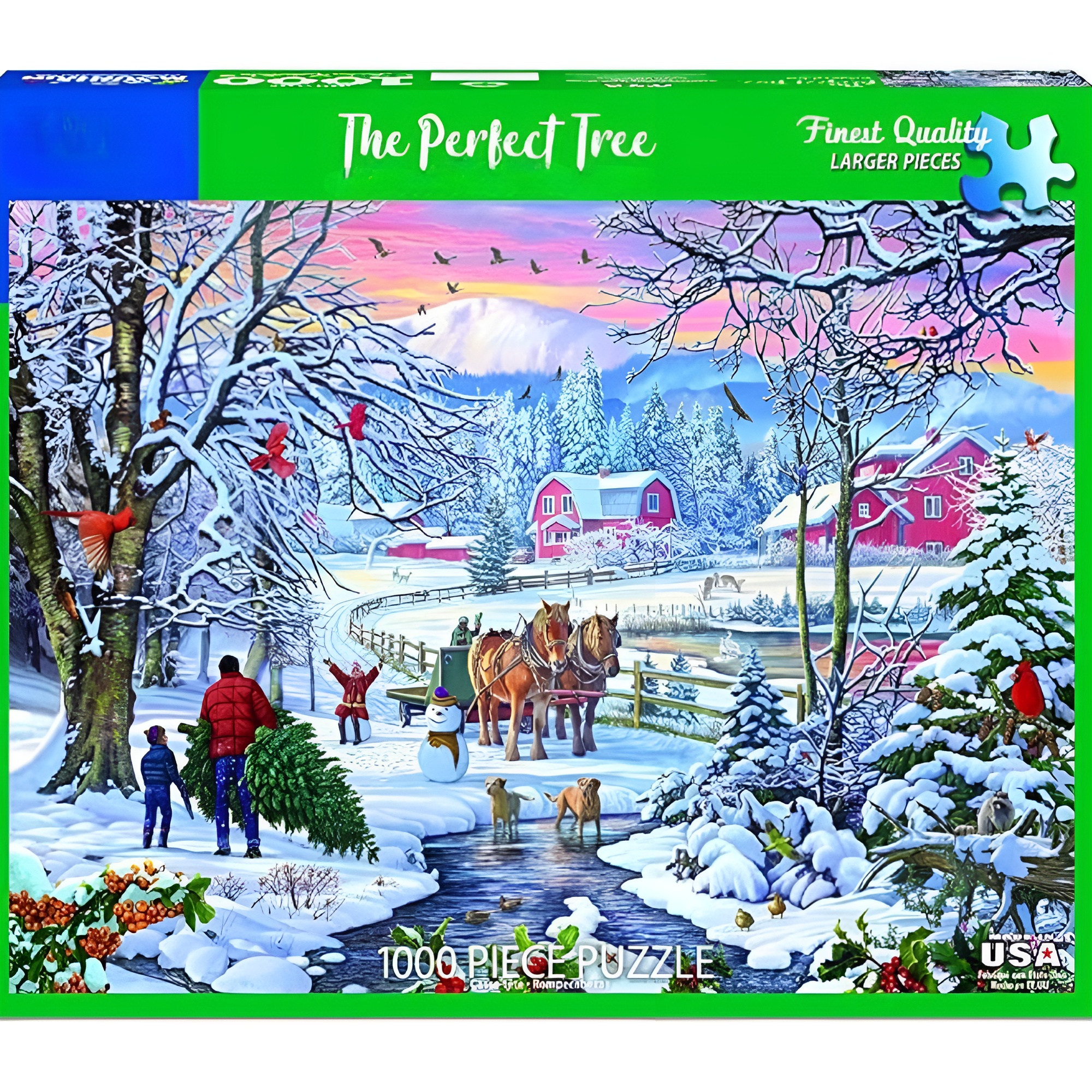 Jigsaw Puzzle 1000 Piece Winter Christmas Holiday Puzzles for Adults