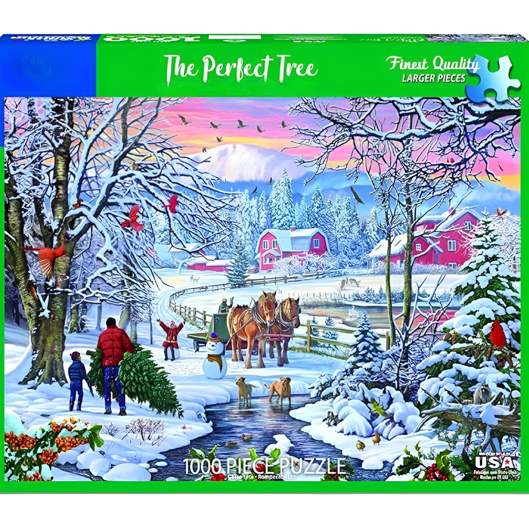 Jigsaw Puzzle 1000 Piece Winter Christmas Holiday Puzzles for Adults