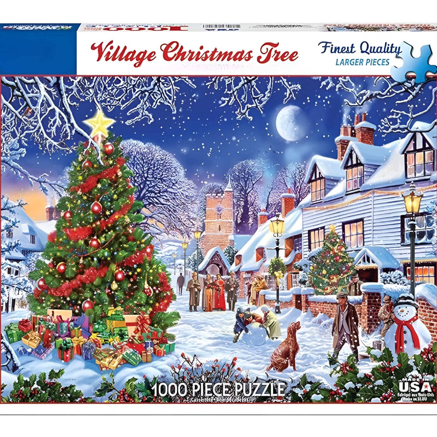 Village Christmas Tree 1000 Piece Holiday Jigsaw Puzzle
