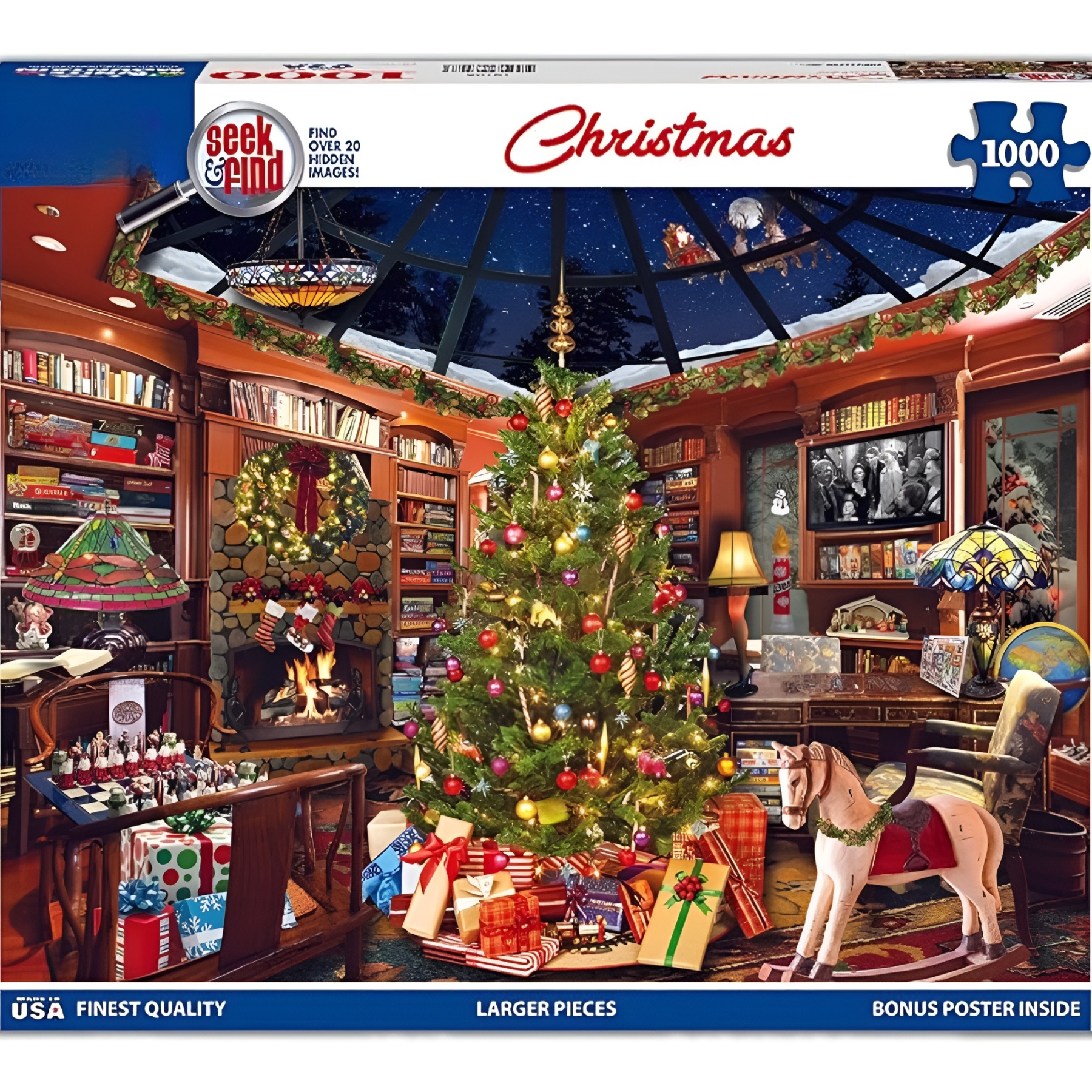 Seek and Find Christmas Puzzles 1000 Pieces Jigsaw Puzzles for Adults and Family