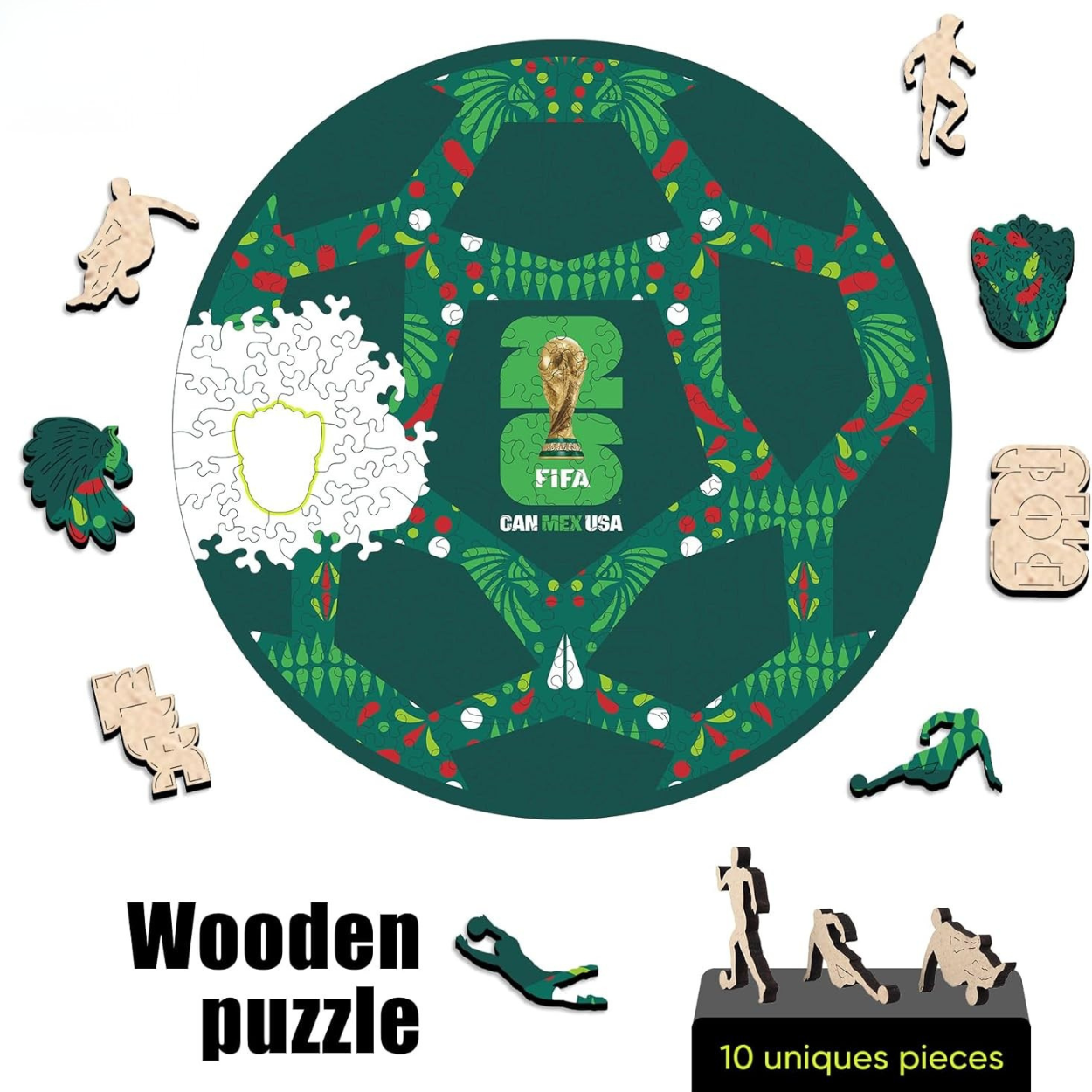 Pack Of 200 FIFA Mexico Ball Wooden Puzzle
