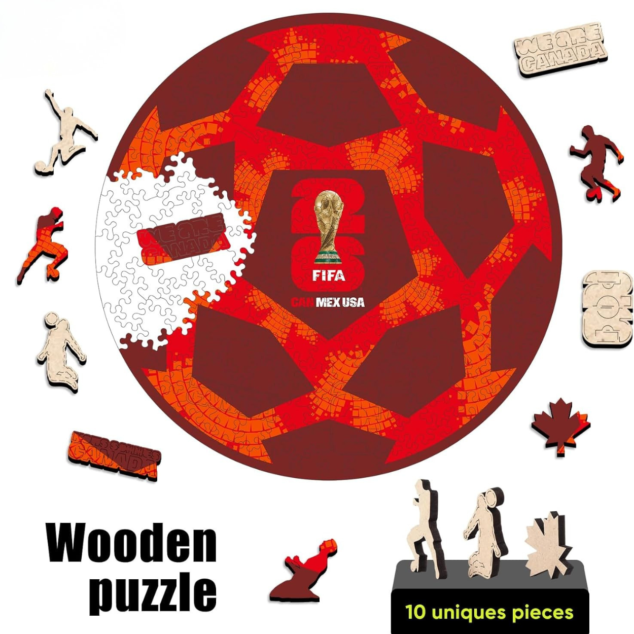 FIFA 2026 Canada Soccer Ball Wooden Puzzle