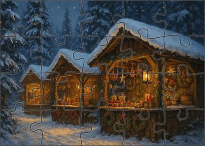 Frosted Pinewood Market Evergreen Canopies And Handmade Treasures 100 Piece Puzzle