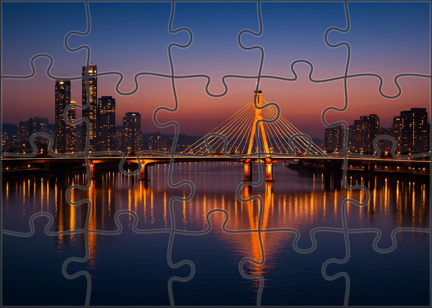 Seoul Hangang River Skyline Dynamic Urban Expansion Along The River Large Format Puzzle