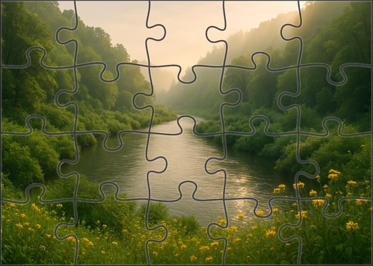 Lush Valley Watercourse Puzzle Fun