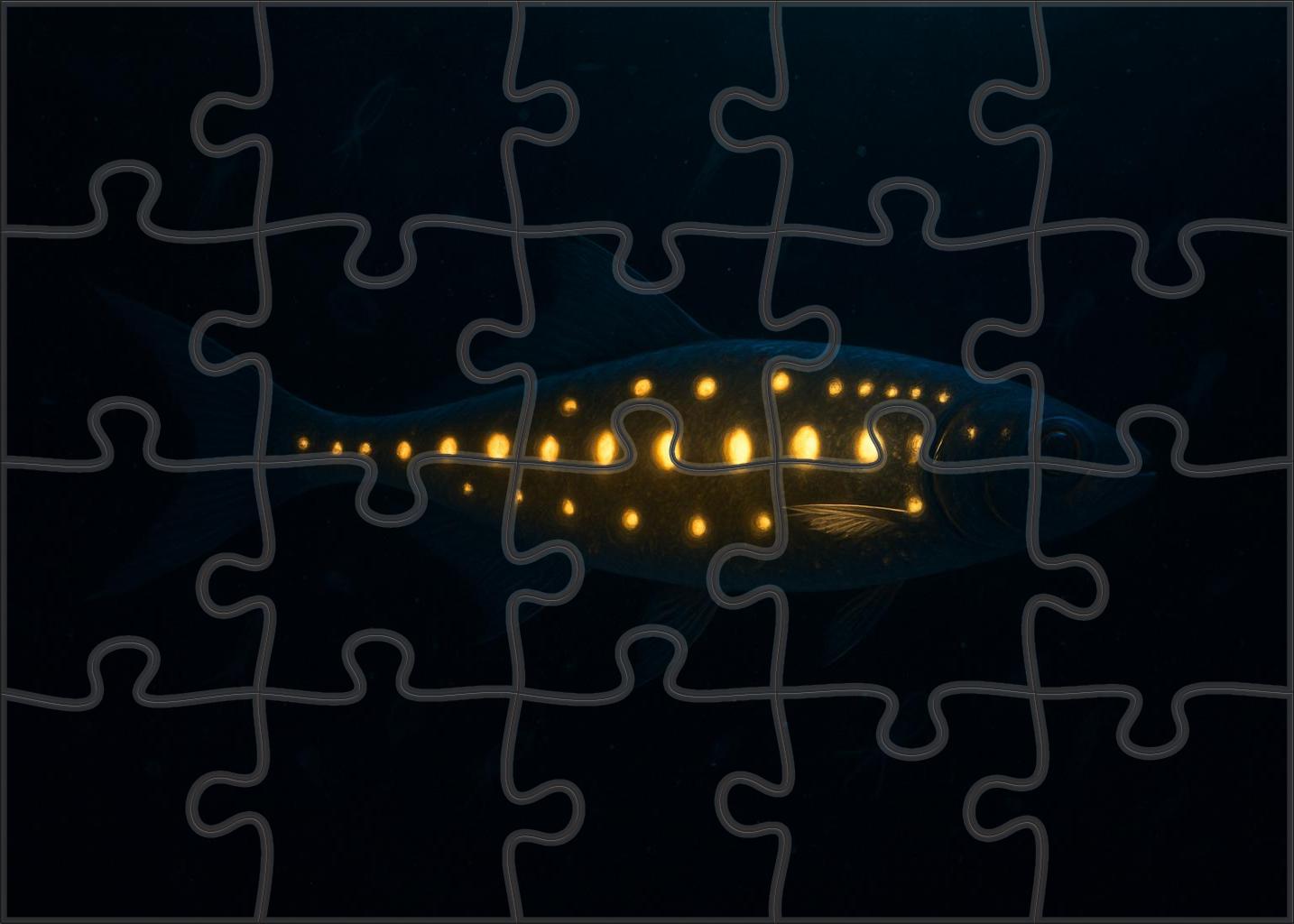 Golden Lanternfish Deep-water Dweller With Bioluminescent Patterns Mini Puzzle