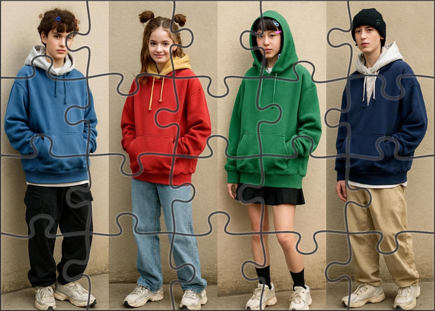 Kawaii Streetwear Fusion Playful Boldness In Urban Fashion Premium Puzzle Pieces