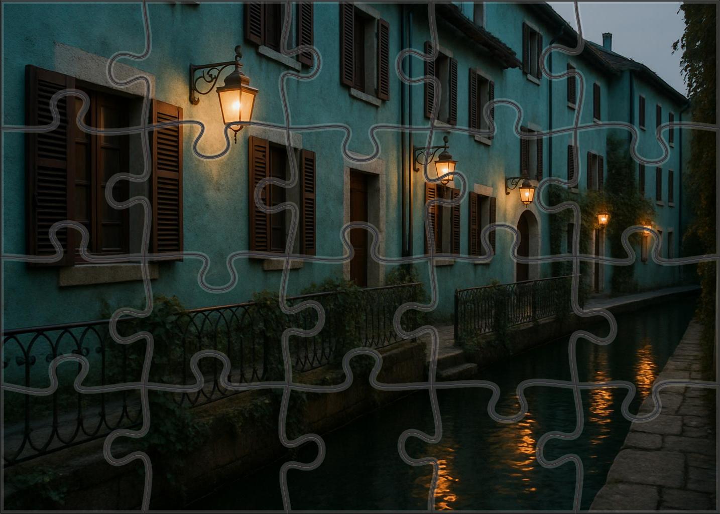 Turquoise Canal Promenade 200 Piece Puzzle