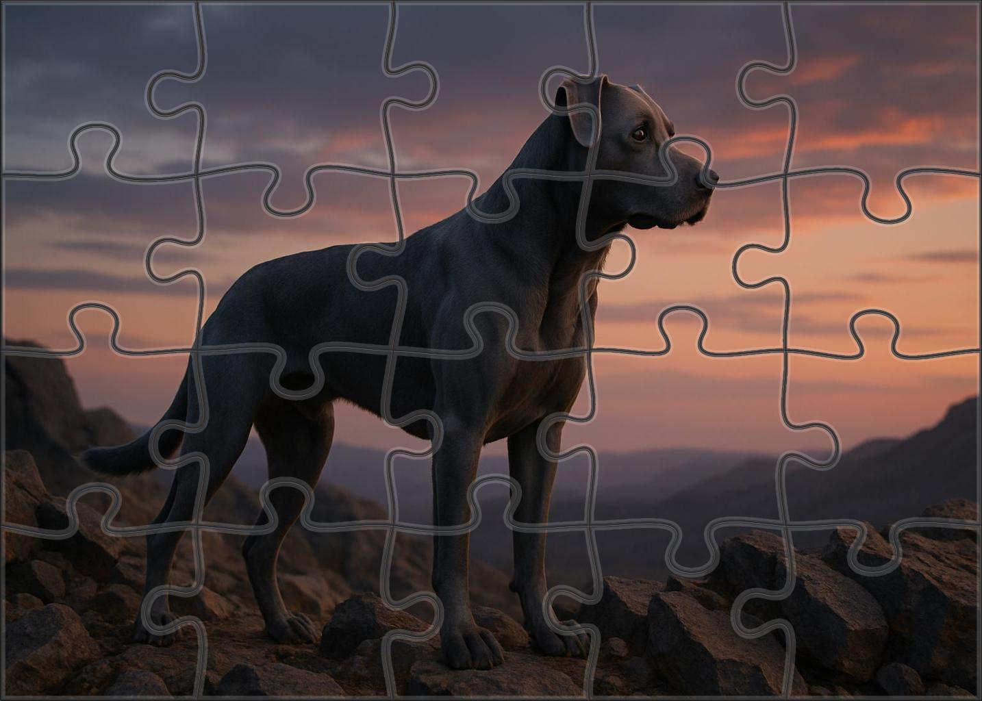 Graphite Streak Medium-built Slate Gray Working Dog With Keen Focus Custom Jigsaw Puzzle