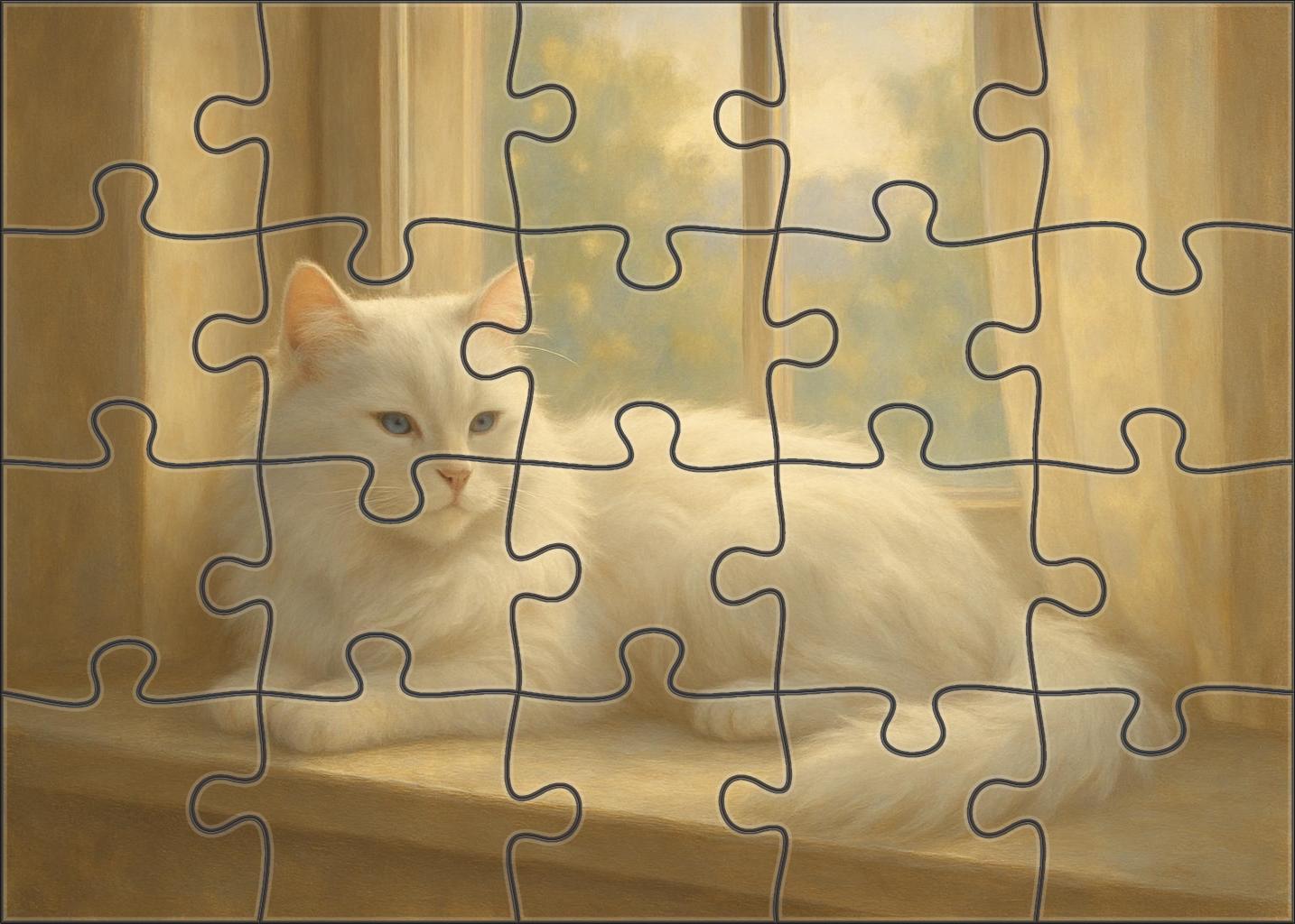 Ivory Mist Silky White Semi-longhair With Serene Temperament 1000 Piece Puzzle