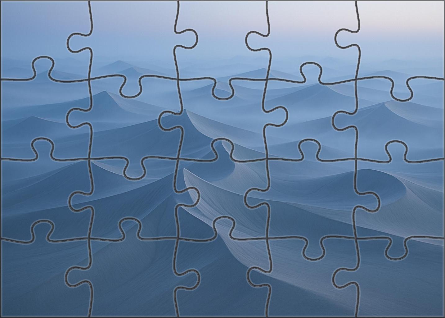Celestial Dune Sea Silver-blue Sands Beneath Dawn's First Light 500 Piece Puzzle