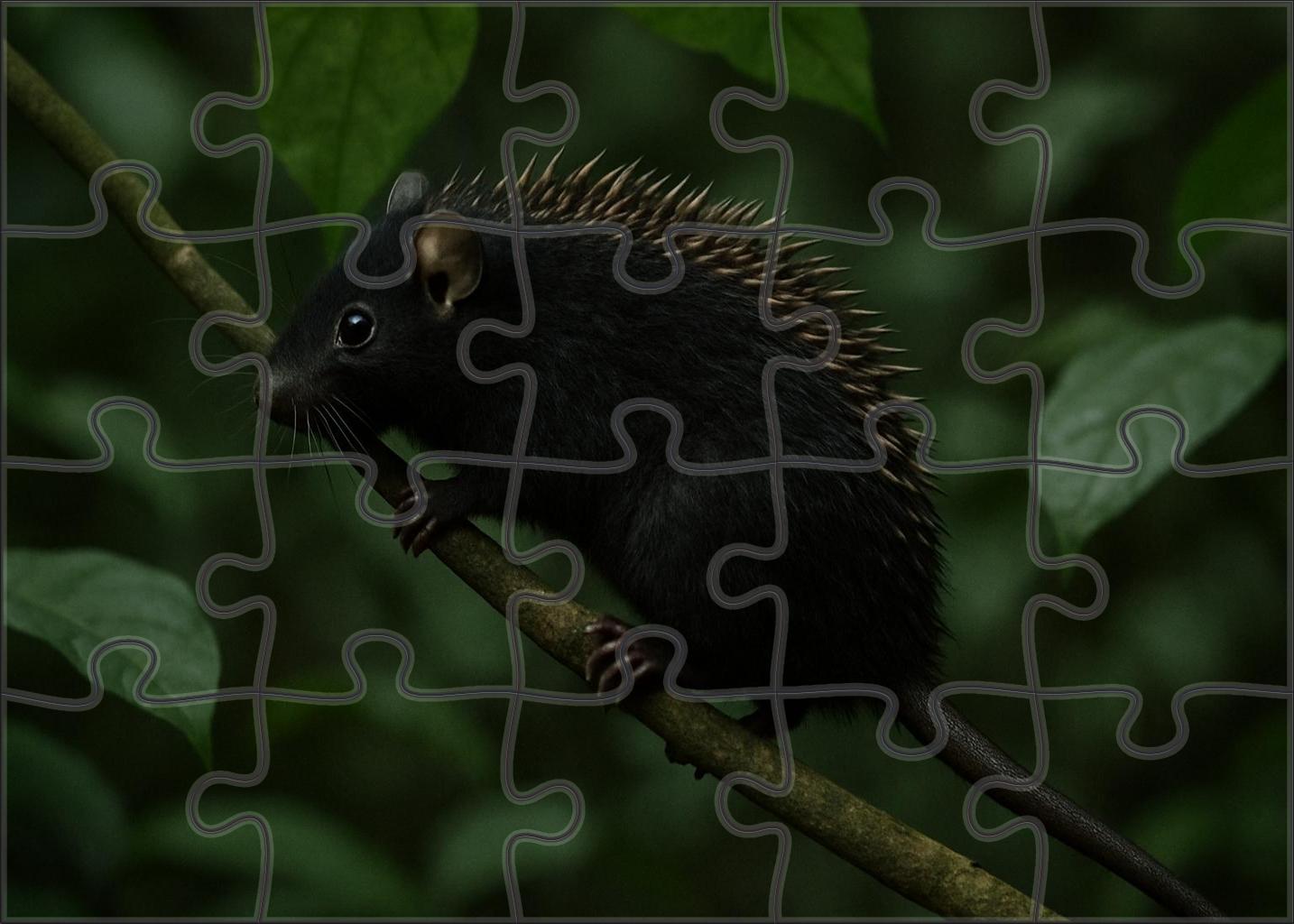 Velvet-spined Tree Rodent Agile Climber With Soft Dark Fur Puzzle Fun