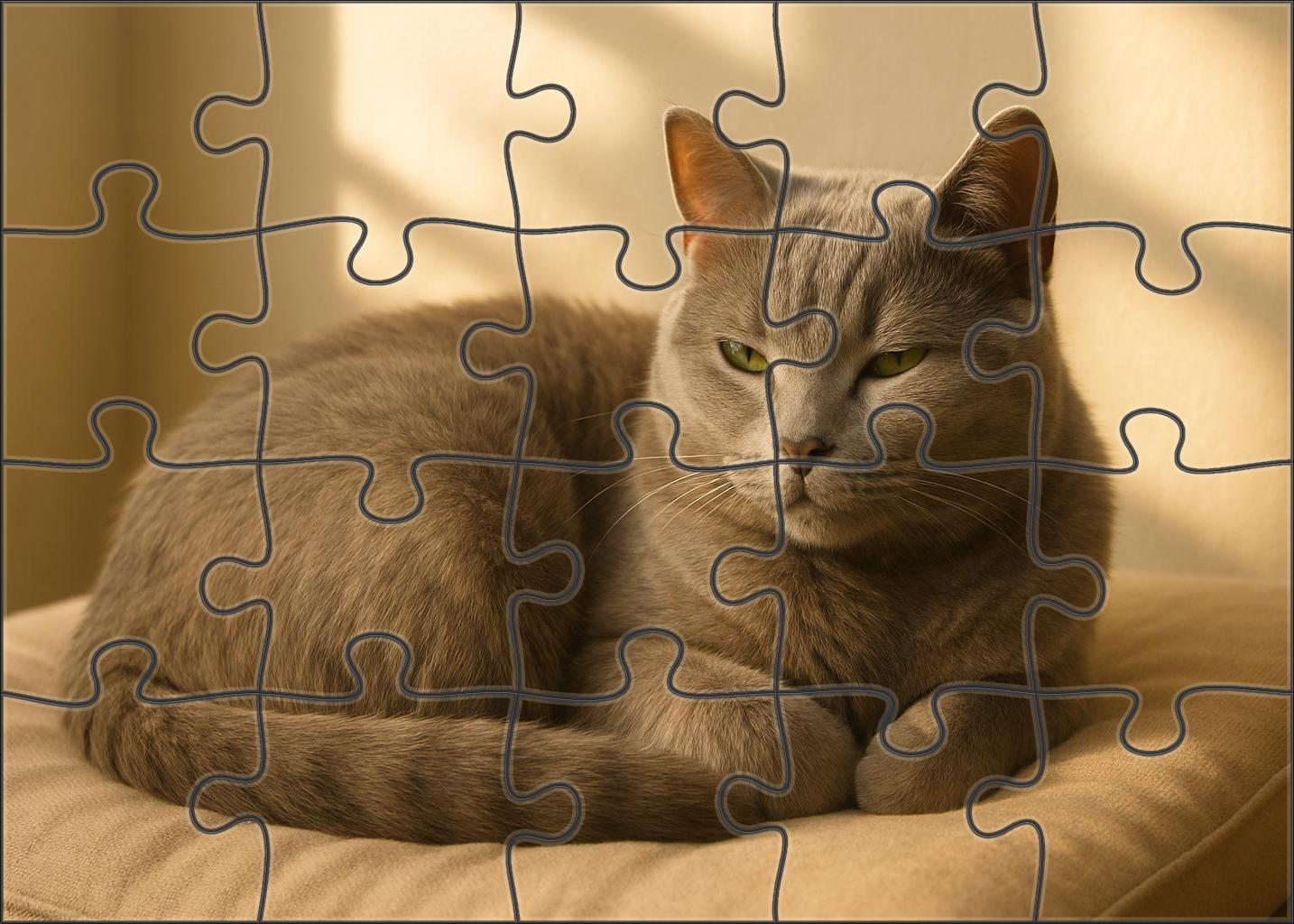 Moonlit Velvet Soft Grey Plushcoat With Calm Demeanor Mini Puzzle