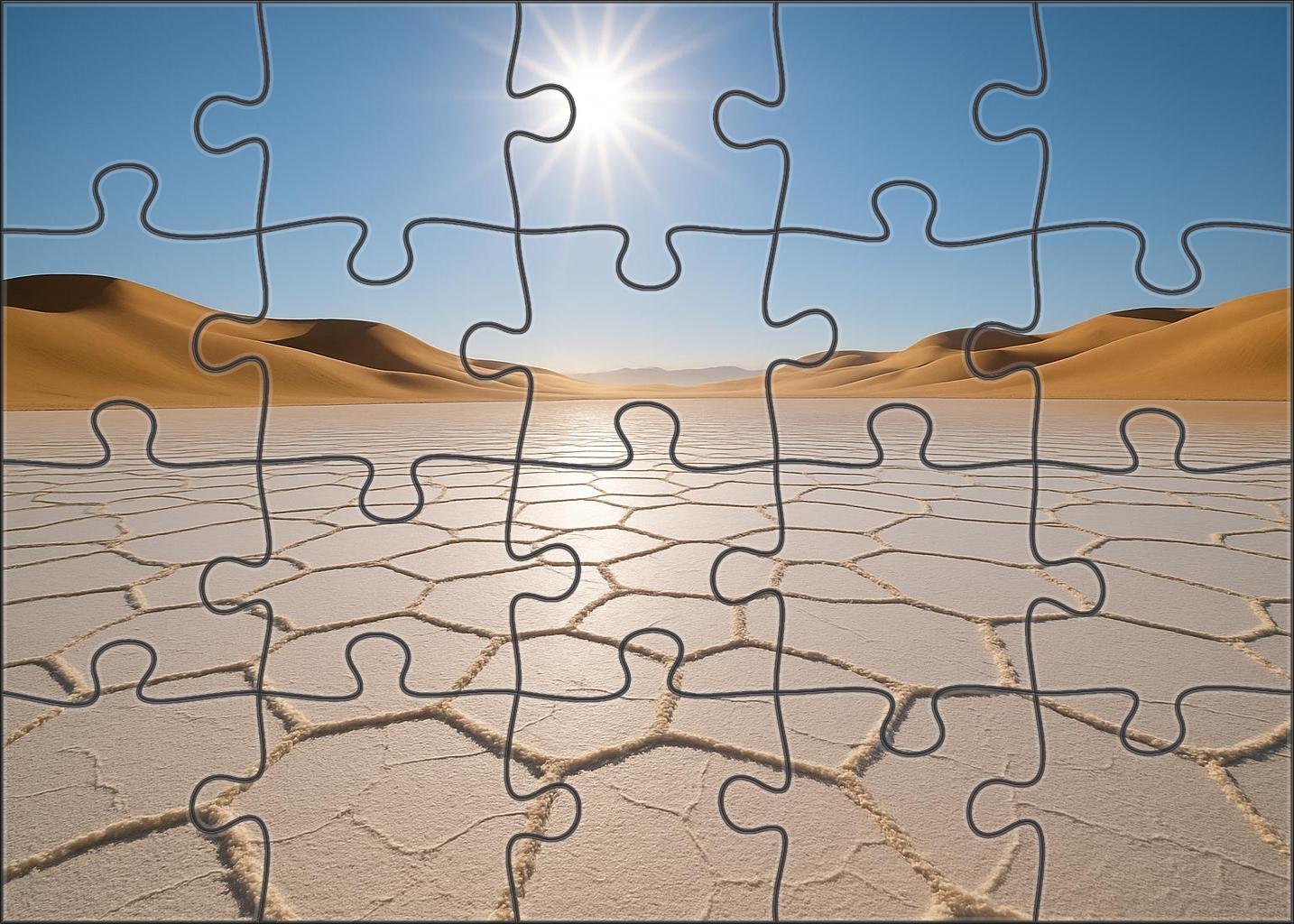 Golden Crest Basin Sun-baked Salt Pan And Dune Fringe Large Format Puzzle