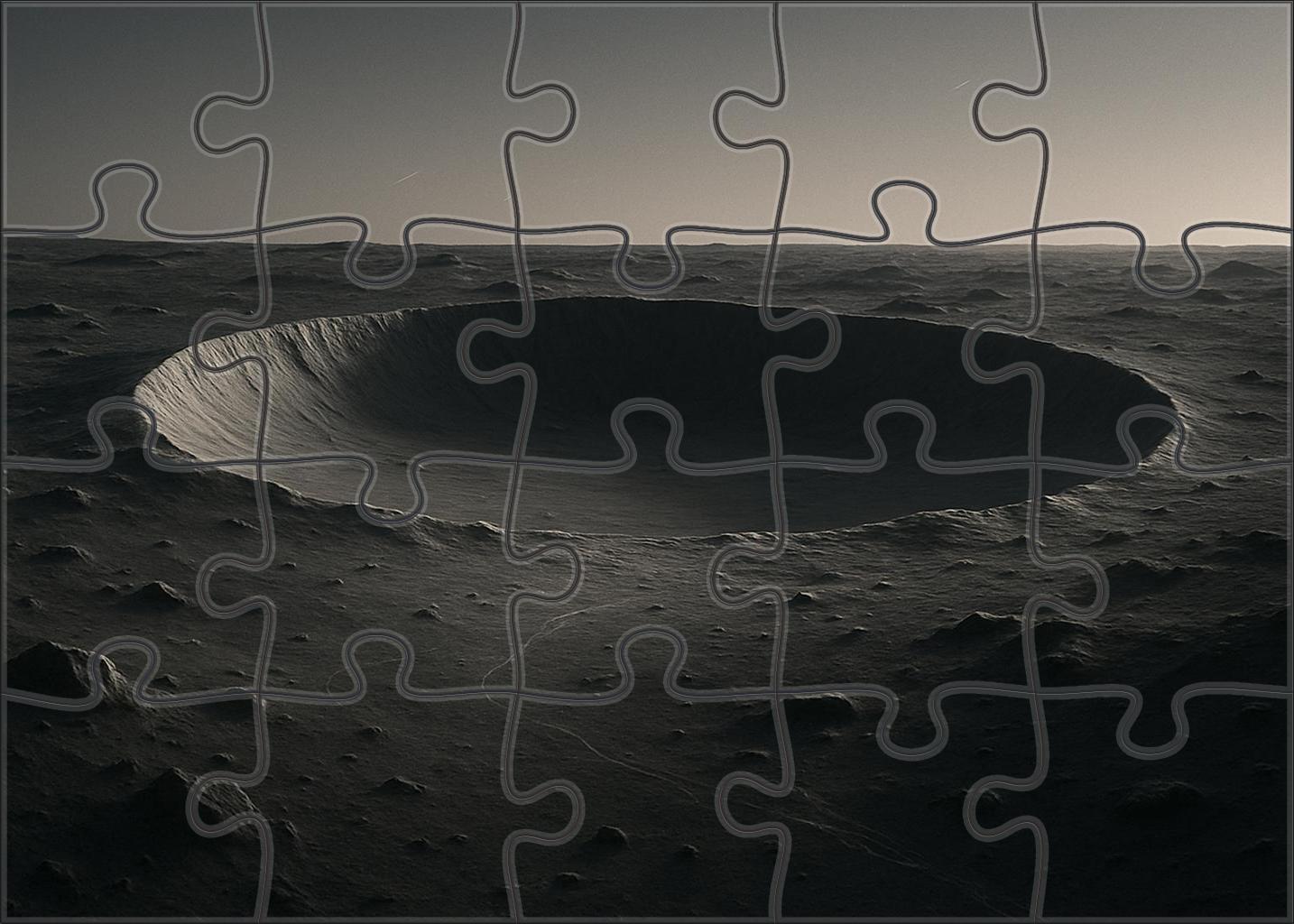 Silvered Crater Basin At Twilight Puzzle Challenge