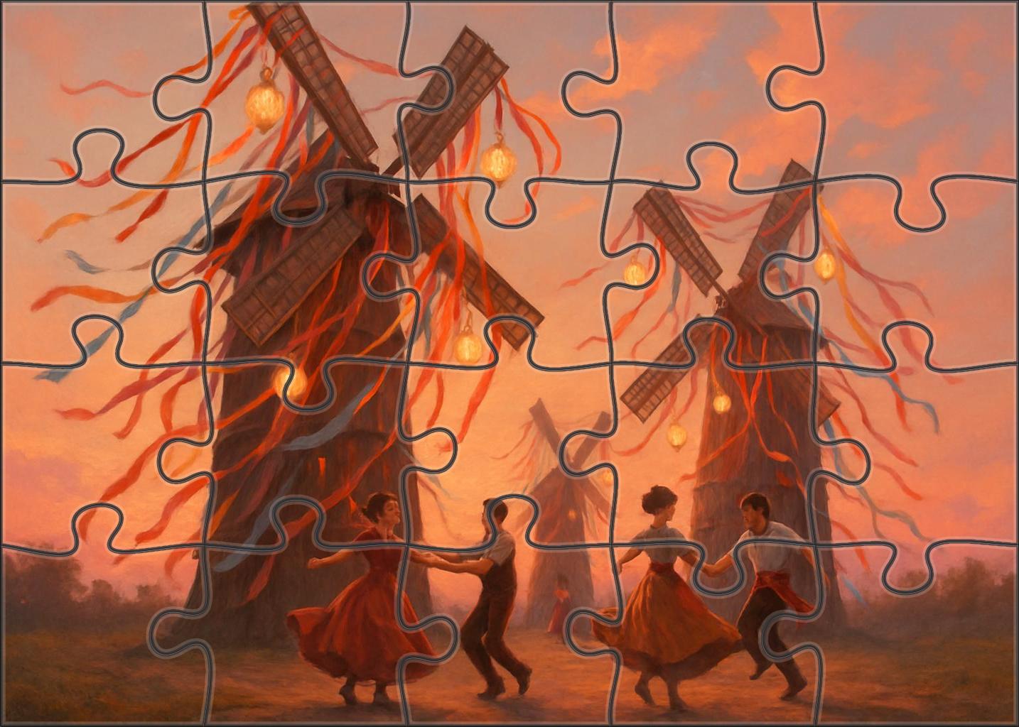 Whimsical Windmill Festival Mini Puzzle