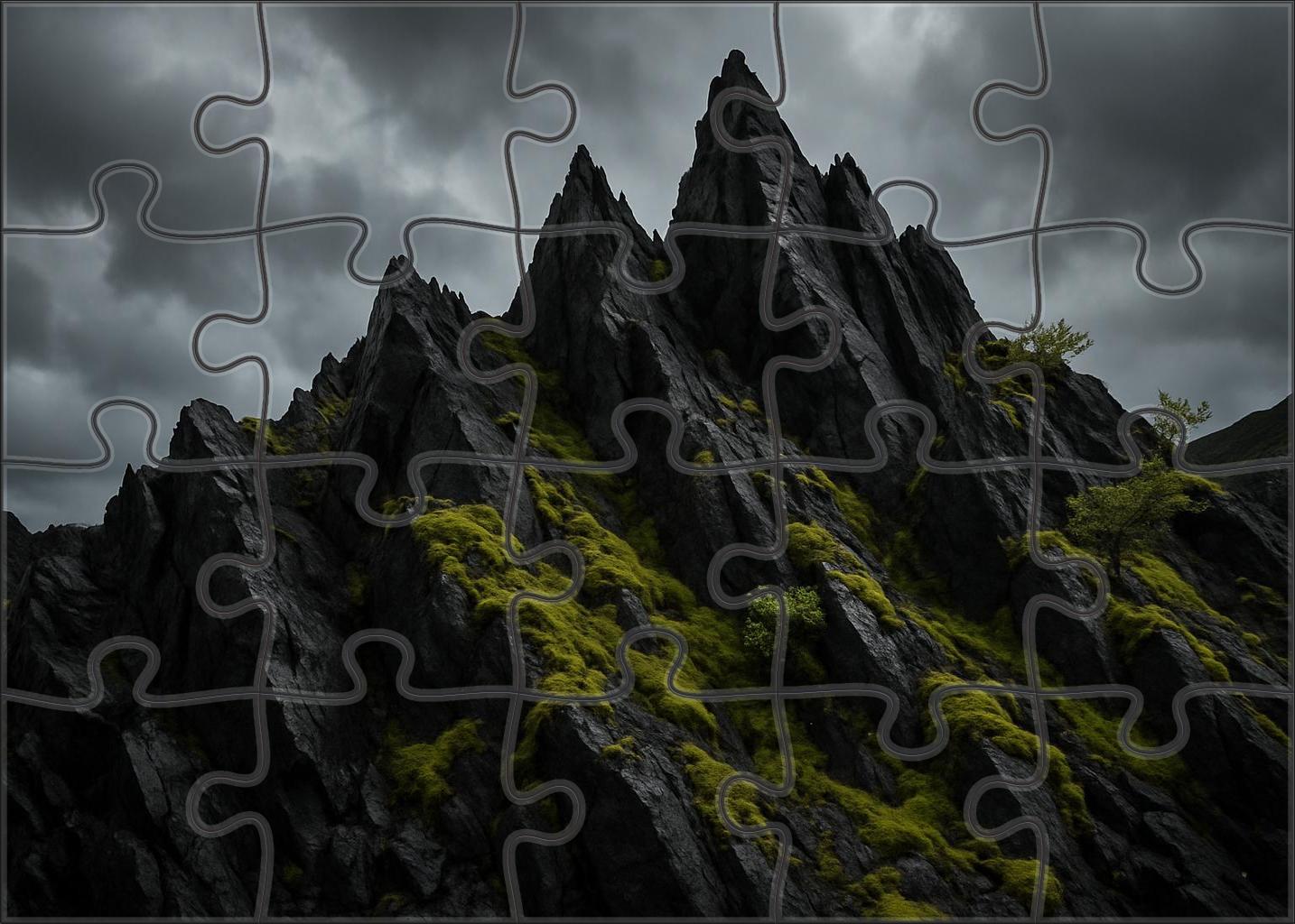 Obsidian Crest Under Stormy Skies Large Format Puzzle