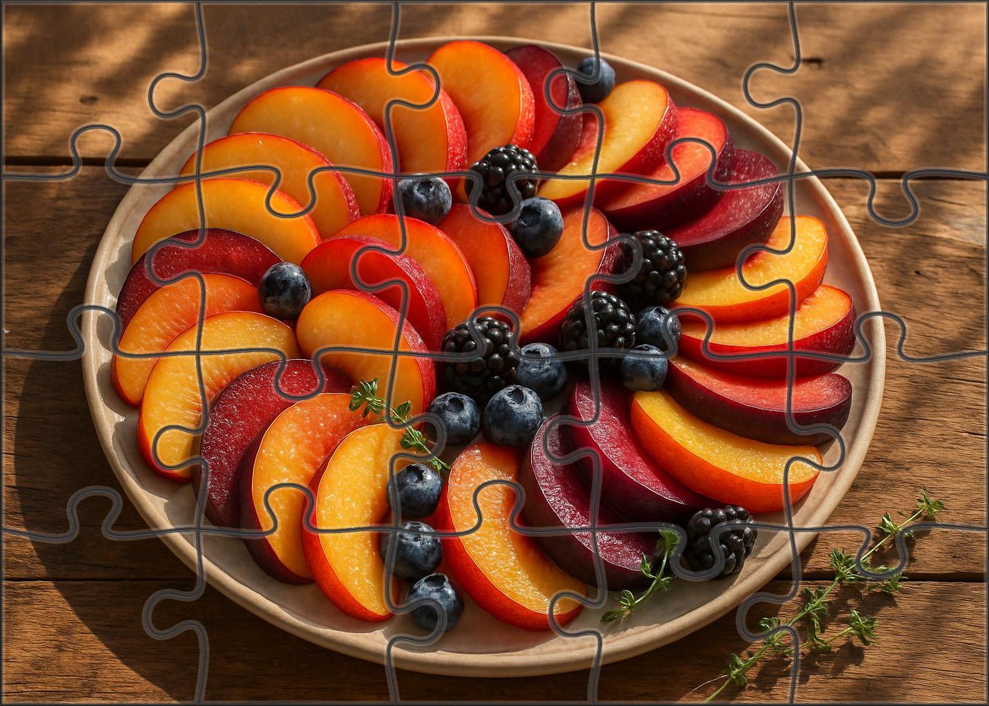 Sunlit Orchard Harmony Layered Stone Fruit And Berry Platter 500 Piece Puzzle