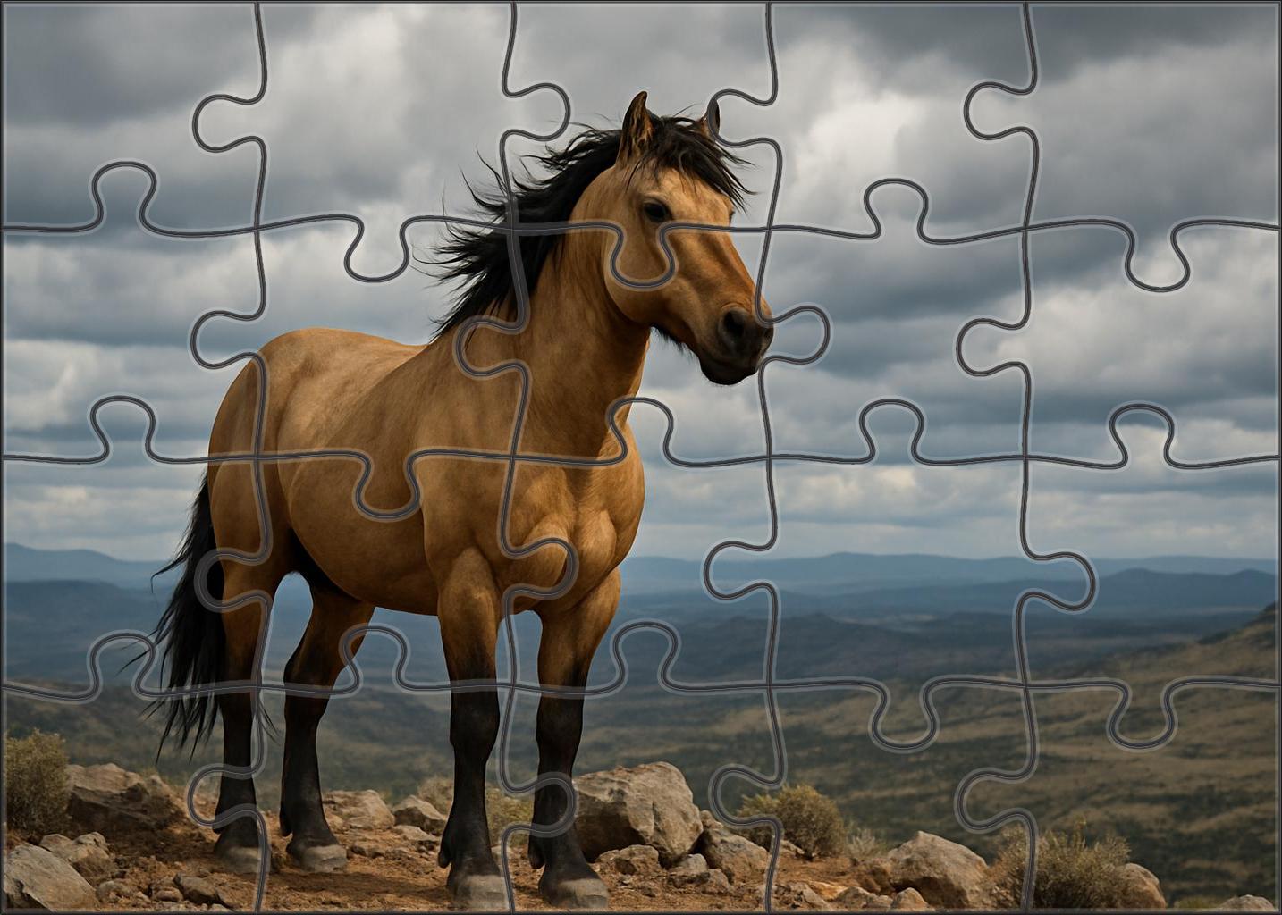 Emerald Vale Mustang Rugged Dun With Surefooted Strength 500 Piece Puzzle