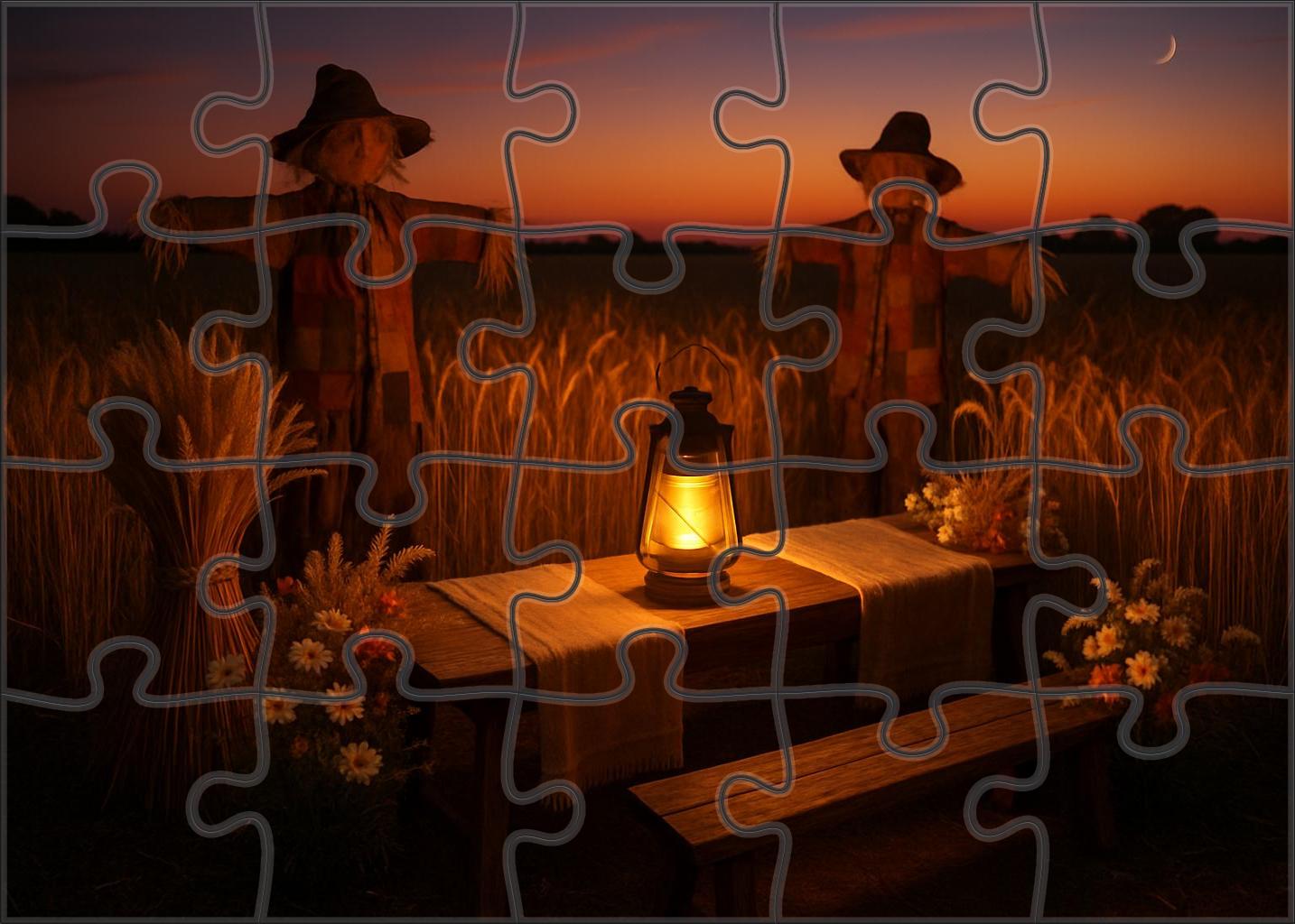 Golden Wheatfield Twilight Festival Large Format Puzzle