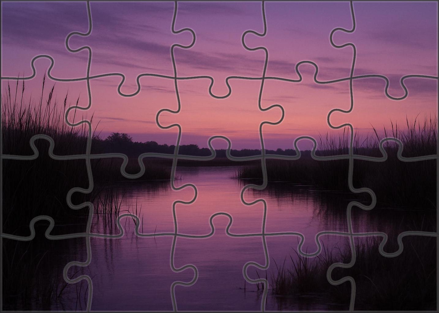 Quiet Marshland Twilight Easy Puzzles