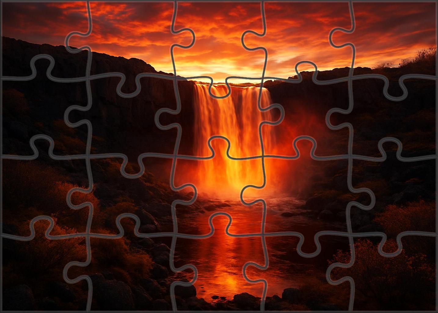 Sunset Ember Falls 200 Piece Puzzle