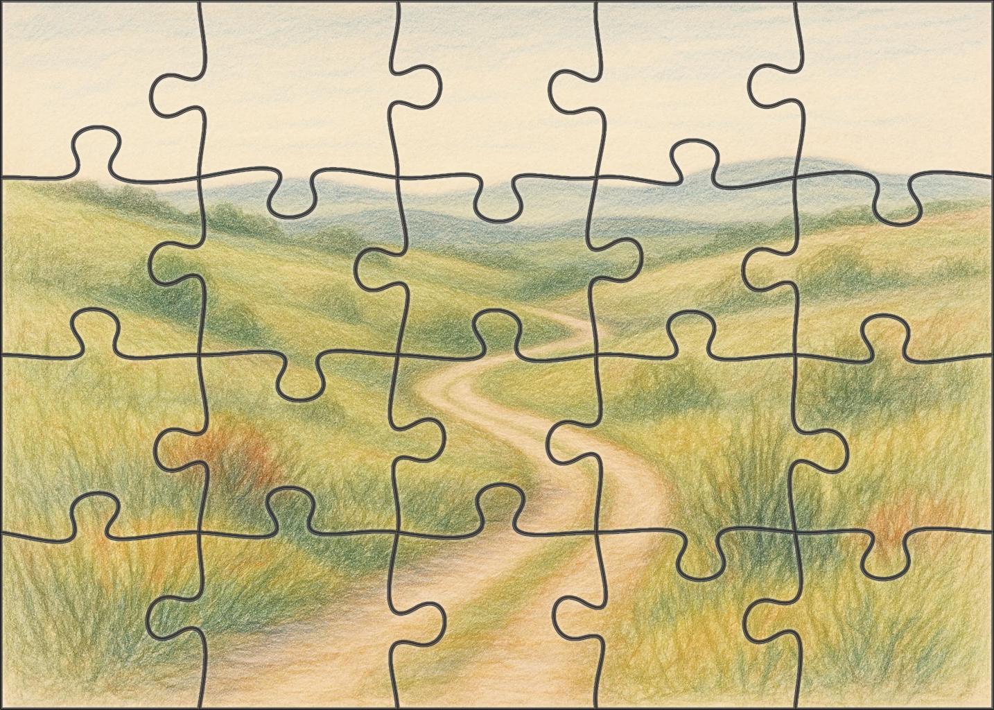 Quiet Countryside Path Fine Colored Pencil With Layered Texture Puzzle Challenge