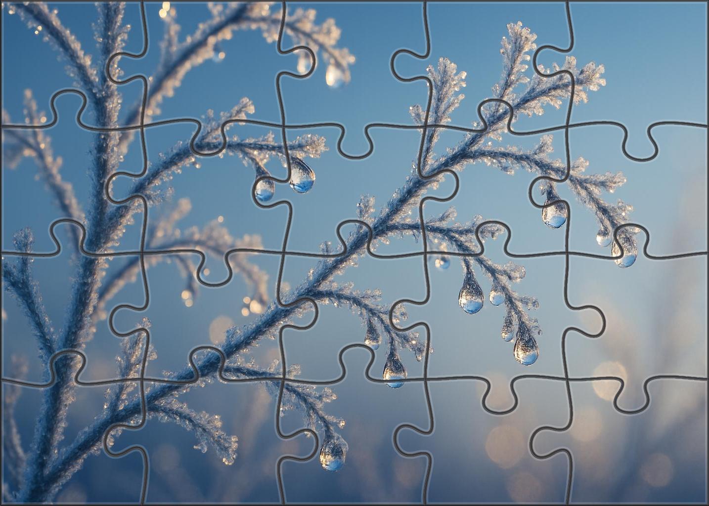 Icy Morning Glimmer Frosted Foliage And Sparkling Dewdrops 100 Piece Puzzle