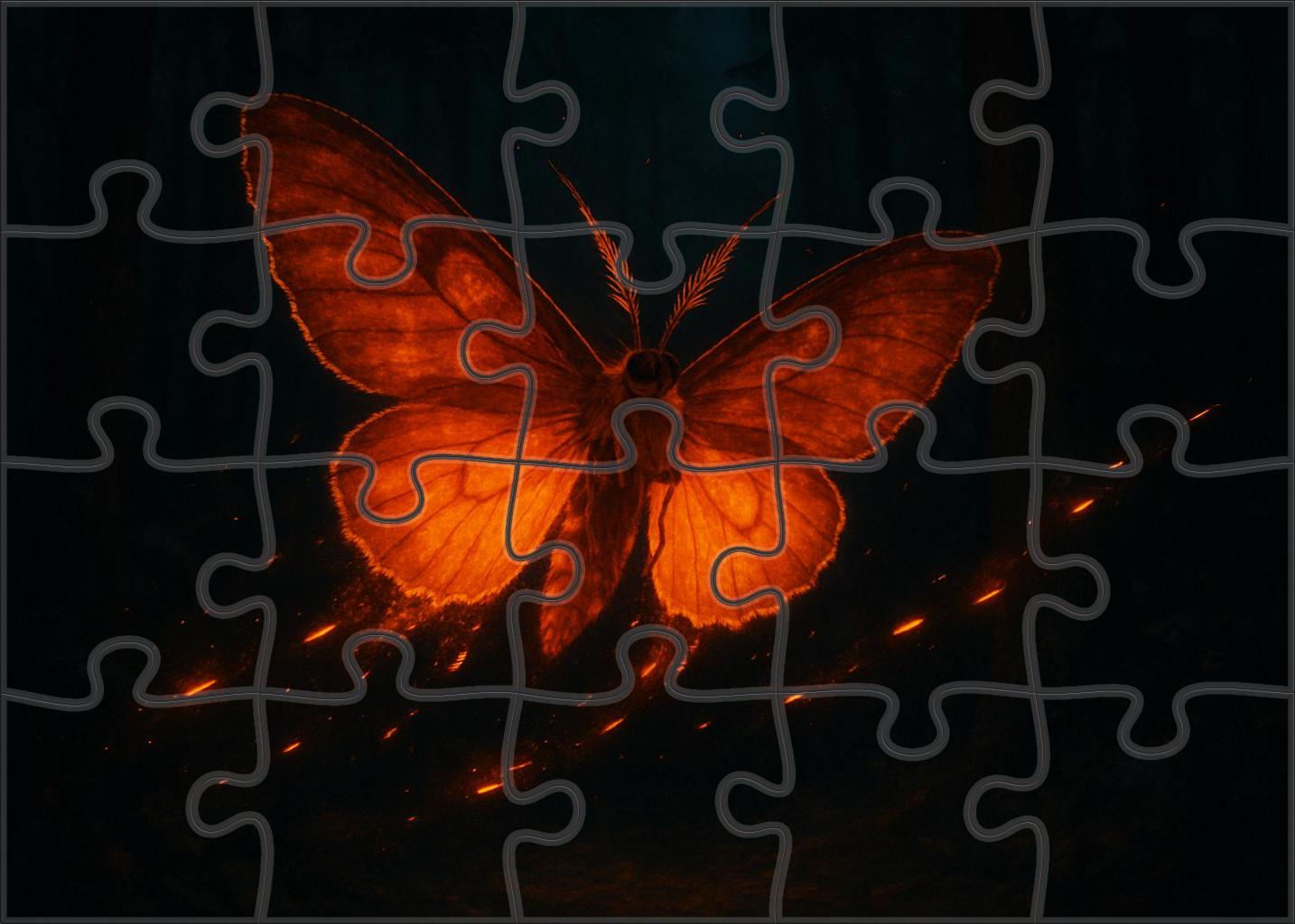 Emberveil Moth Night Flyer With Burning Silken Wings Easy Puzzles