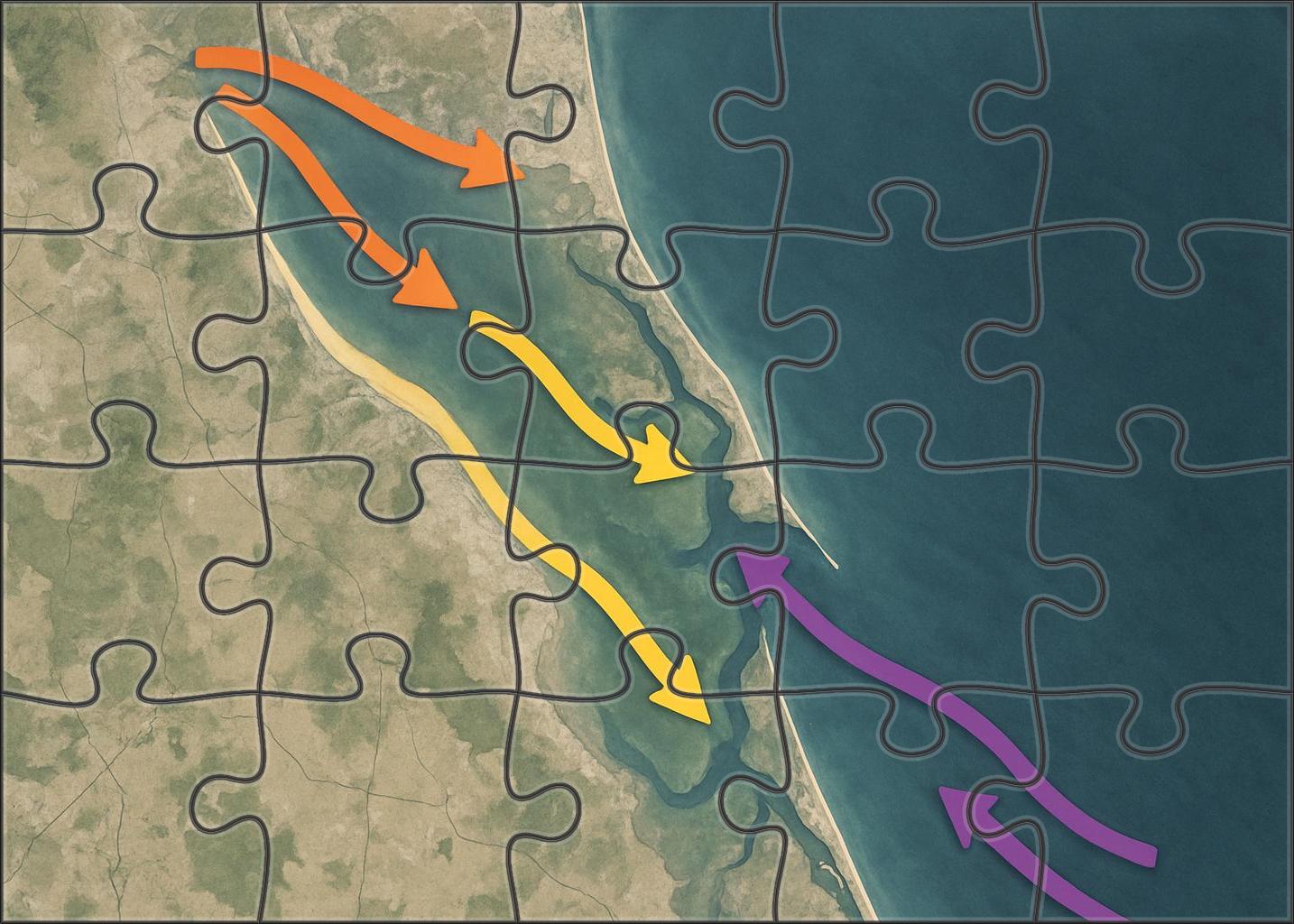 Coastal Sediment Transport Flow Puzzle Collection