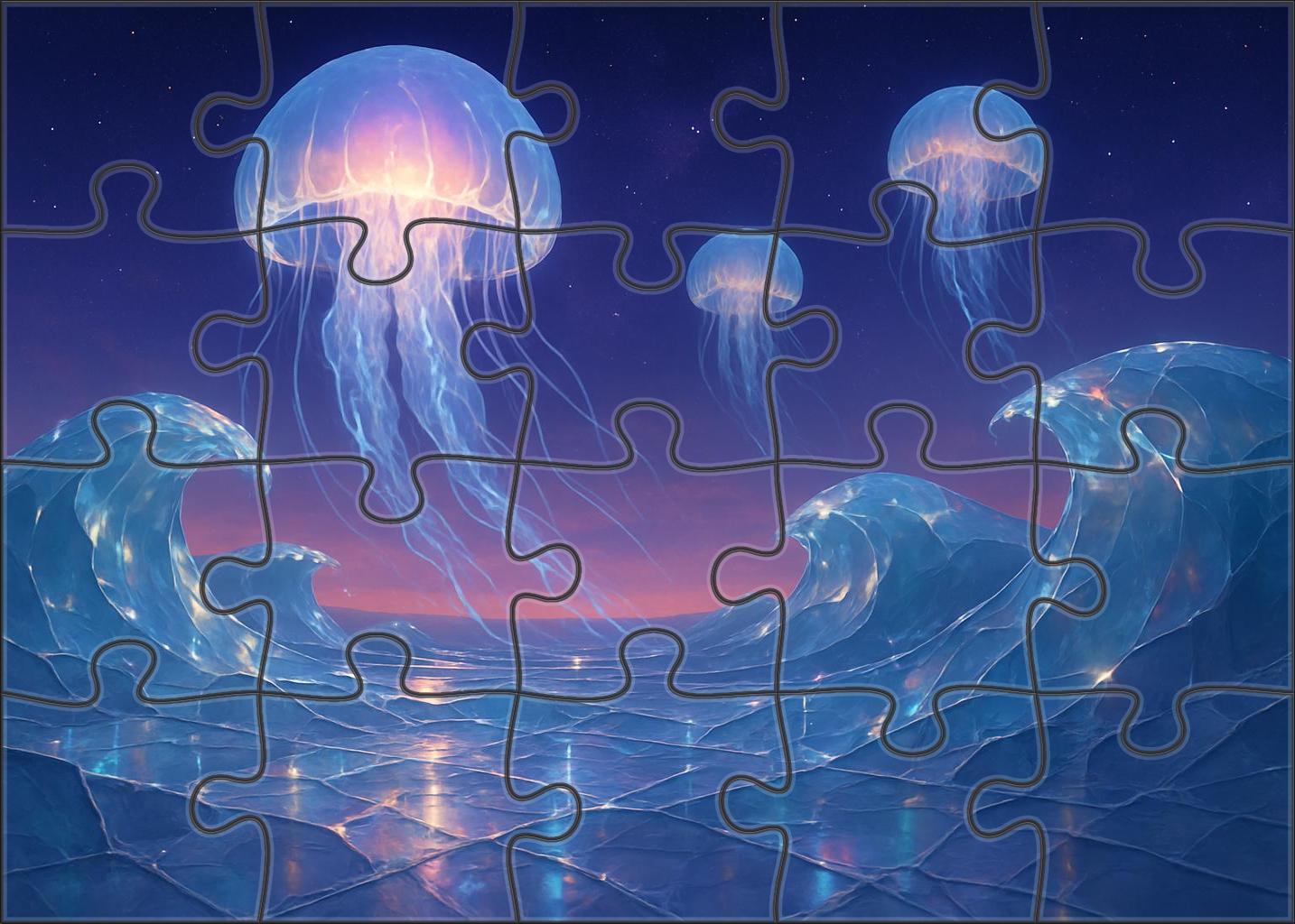 Ethereal Tides Of A Crystal Ocean 300 Piece Puzzle