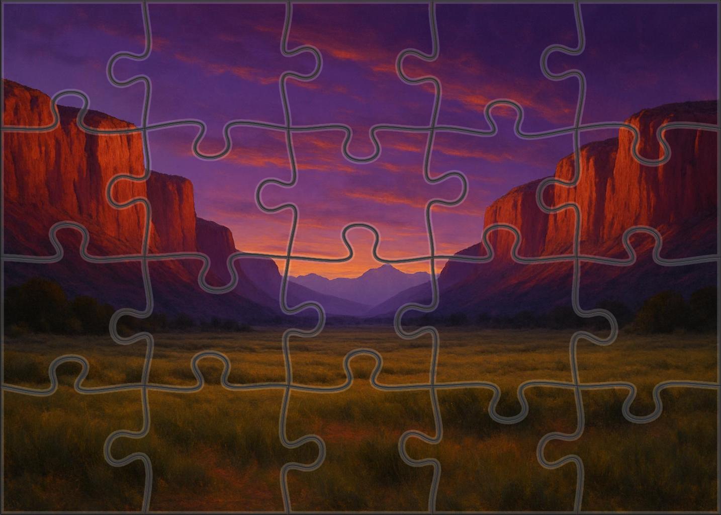 Crimson Valley At Twilight Mini Puzzle