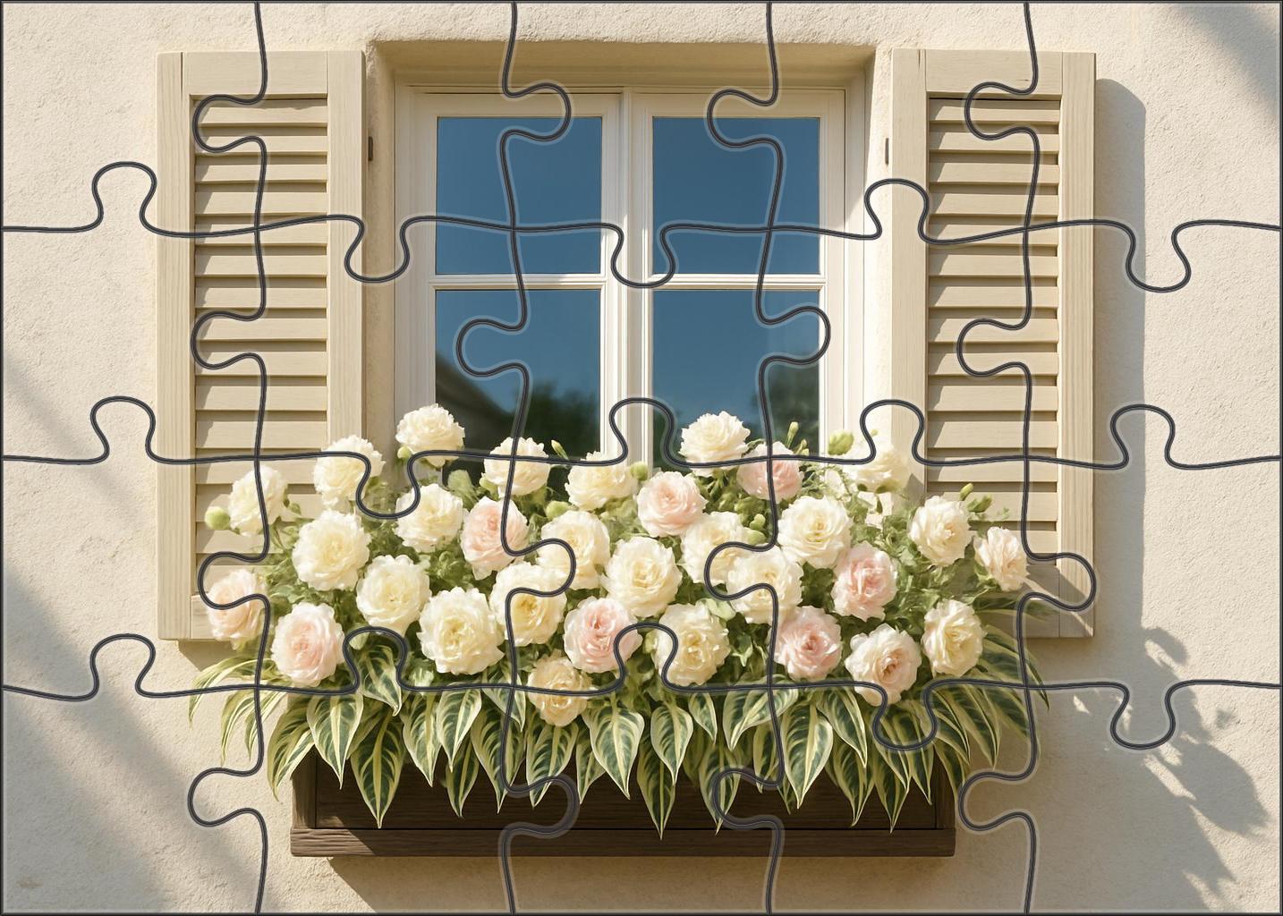 Blush Garden Window Box Cream And Soft Pink Blooms With Variegated Leaf Accents Puzzle For Kids