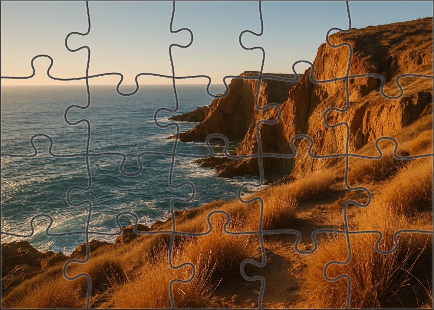 Sunlit Coastal Bluff 100 Piece Puzzle