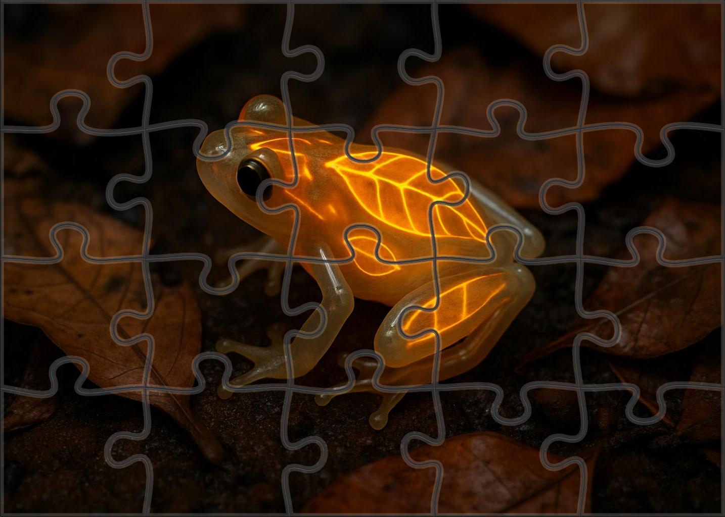 Amber Veil Frog Camouflaged Amphibian With Translucent Skin Patterns Puzzle Fun