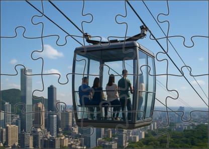 Autonomous Elevated Cable Car Puzzle For Adults