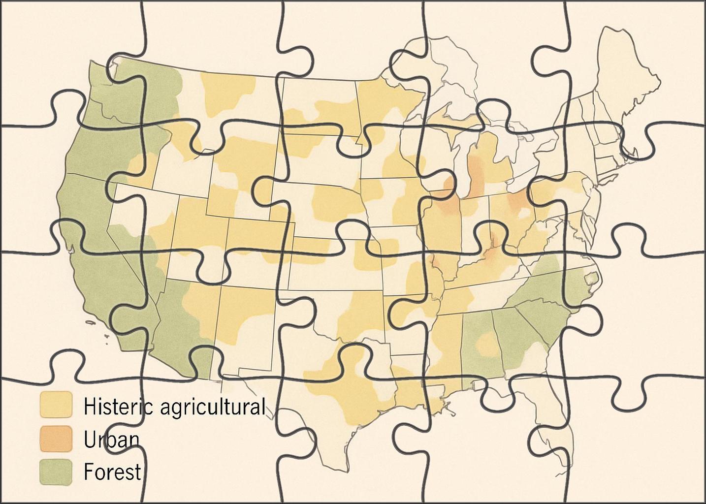 Historical Land Use Overlay Map 500 Piece Puzzle