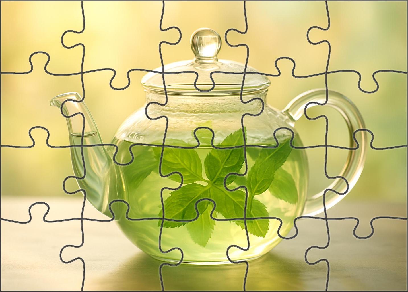 Silver Leaf Green Tea Premium Puzzle Pieces