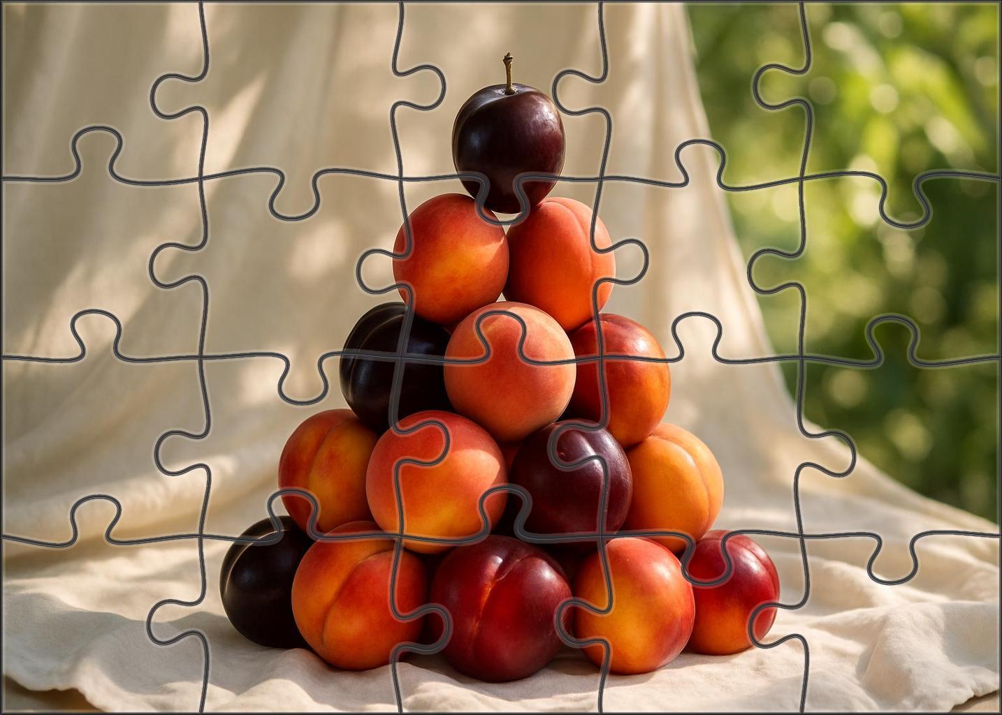 Stone Fruit Cascade Peach Plum And Nectarine Tower Large Format Puzzle