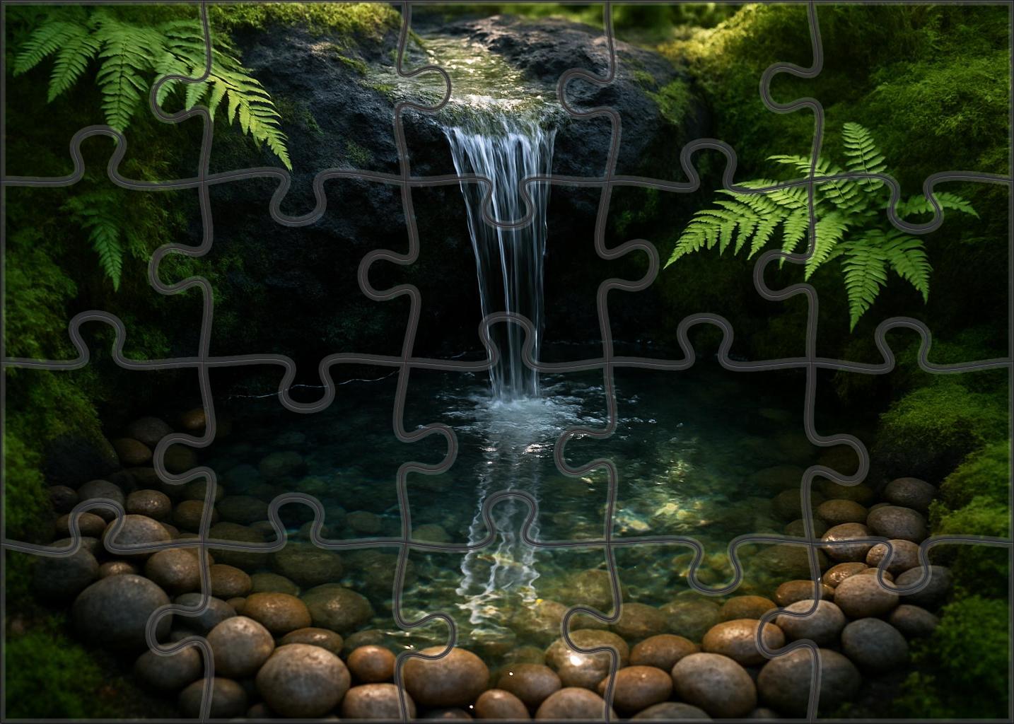 Cobalt Veil Cascade Premium Puzzle Pieces